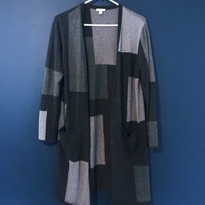 Geometric longline cardigan